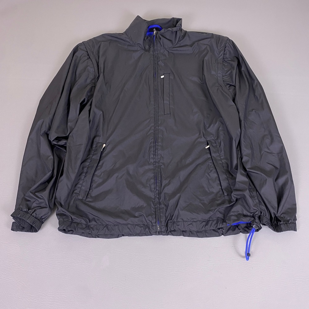 Polo Golf Ralph Lauren Windbreaker Jacket Men's Large Black Full Zip Mesh Lined